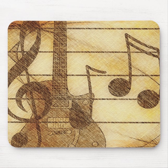 Tapis De Souris Musique et guitare Mousepad (Devant)