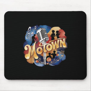 Tapis De Souris Musique Motown Groovy Vintage Art à l'aquarelle