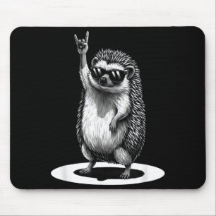 Tapis De Souris Musique Rock Hérisson Rétro Hommes Enfants Femmes