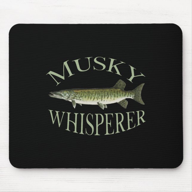 Tapis De Souris Musky Muskellunge Poisson Illustration Art Pêche E (Devant)