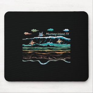 Tapis De Souris Mustang Island Texas Colorful Cravate coloré Plage