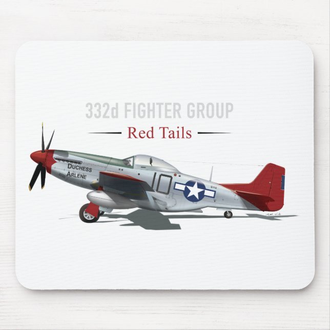 Tapis De Souris Mustang rouge de la queue P-51 des aviateurs de (Devant)