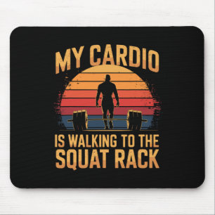 Tapis De Souris My Cardio Se Trouve À Pied Du Squat Rack Retro Gym