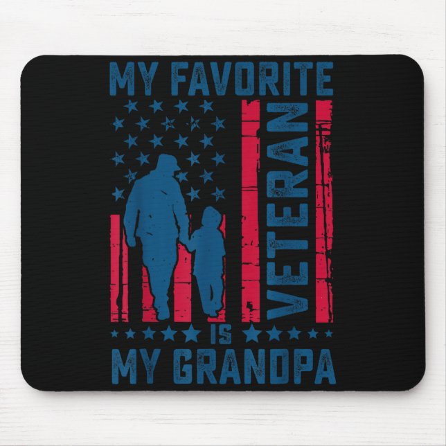Tapis De Souris My Favorite Veteran Is My Grandpa Grandfather Vete (Devant)