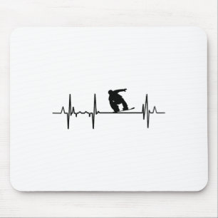 Tapis De Souris My Heart Beats For Snowboard Fan Ecg