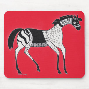 Tapis De Souris Mycénien Grec Inspiré Rouge Horse Souris Pad