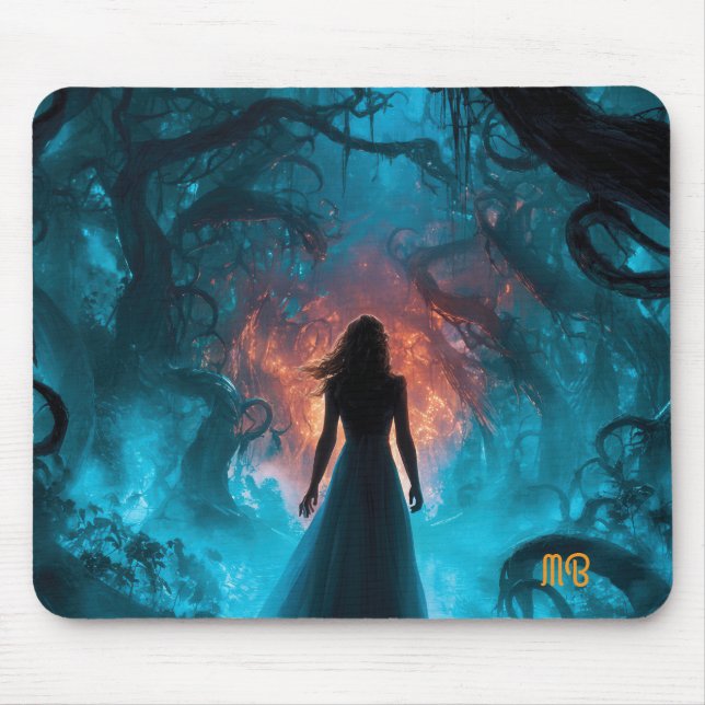Tapis De Souris Mysterious Dreamlike Enchanted Dark Magical.Forest (Devant)