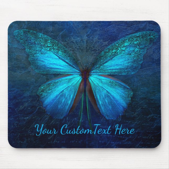 Tapis De Souris Mystic Blue Butterfly Custom (Devant)