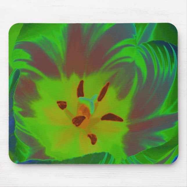 Tapis De Souris Mystic Green Tulip Mousepad (Devant)