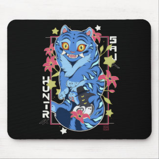 Tapis De Souris Mystical Blue Tiger Japanese Folk Art Style