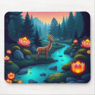 Tapis De Souris Mystical Forest Stream Mouse Pad