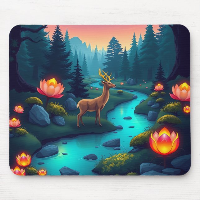Tapis De Souris Mystical Forest Stream Mouse Pad (Devant)