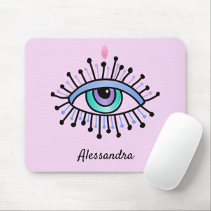 Tapis De Souris Mystique All-Seeing yeux rose pâle