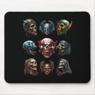 Tapis De Souris Mythique Halloween Skull Skeleton Face À L'Horreur