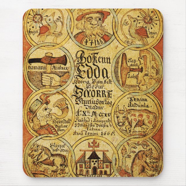 Tapis De Souris Mythologie de norses d'Eddas (Devant)