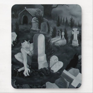 Tapis De Souris Nachts auf dem Friedhof - Teufel