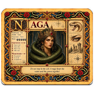 Tapis De Souris Naga, Art du Bestiaire Médiéval