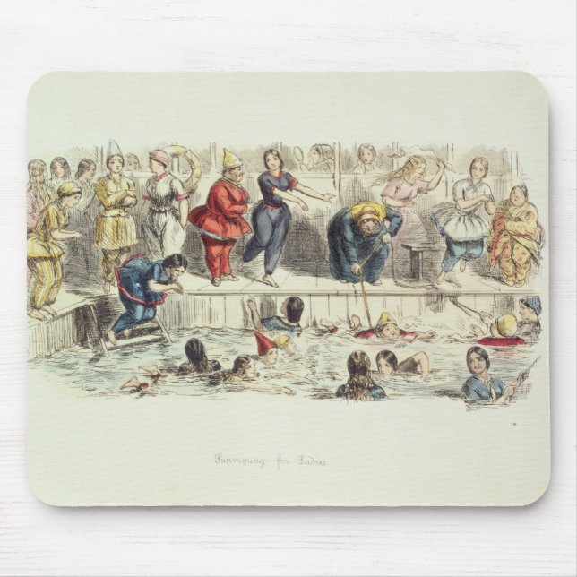 Tapis De Souris Nageant pour des dames, 1844 (litho) (Devant)