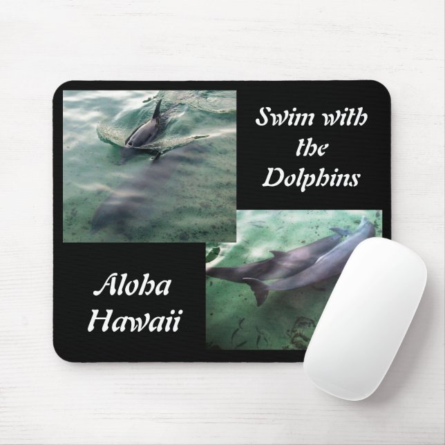 Tapis De Souris Nager avec les dauphins Hawaii (Avec souris)