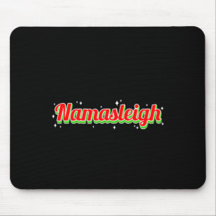 Tapis De Souris Namasleigh Santa Pose de yoga Neige Noël Méditatio