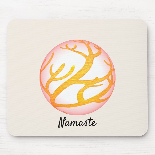 Tapis De Souris Namaste de conception orientale de la sphère 3D (Devant)