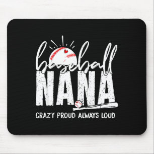 Tapis De Souris Nana de baseball folle de fierté bruyante drôle na
