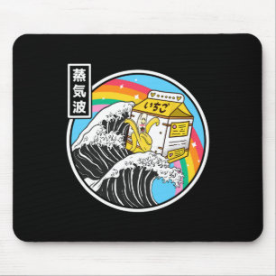 Tapis De Souris Nana Milk Surfant sur la Vague de Kanagawa Kawaii