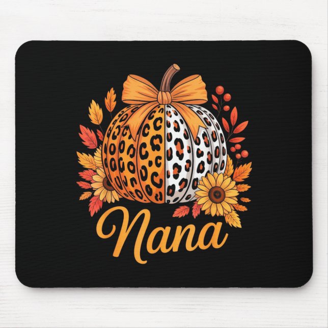 Tapis De Souris Nana Thanksgiving Leopard Pumpkin Sunflower Coquet (Devant)