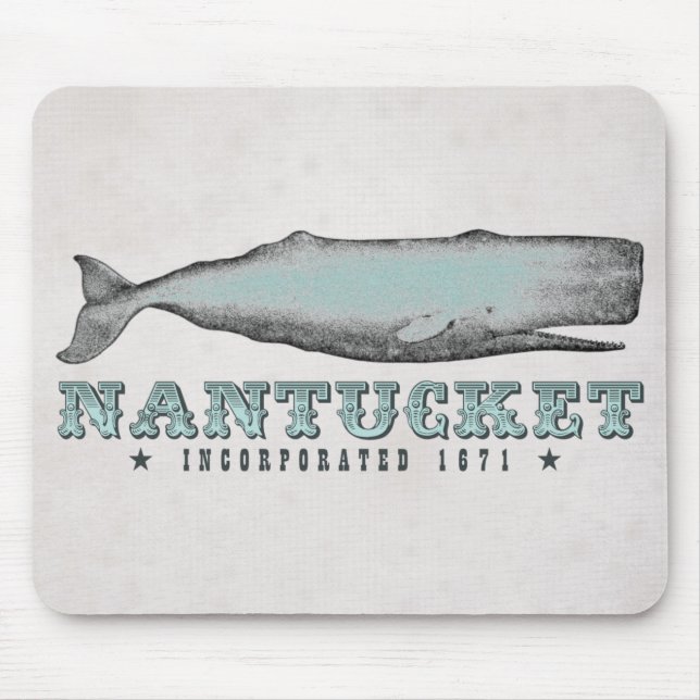 Tapis De Souris Nantucket Baleine vintage MA Inc 1671 Mousepad (Devant)