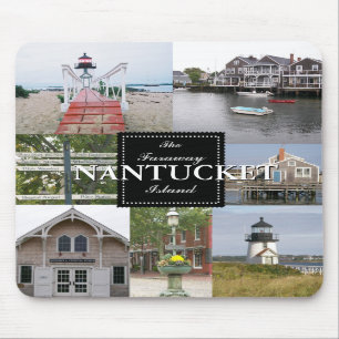 Tapis De Souris Nantucket le collage lointain Mousepad d'île