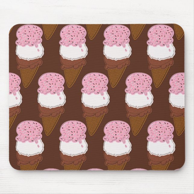 Tapis De Souris Napolitain-Glace-Céramique-Cônes-2-MOUSEPAD (Devant)