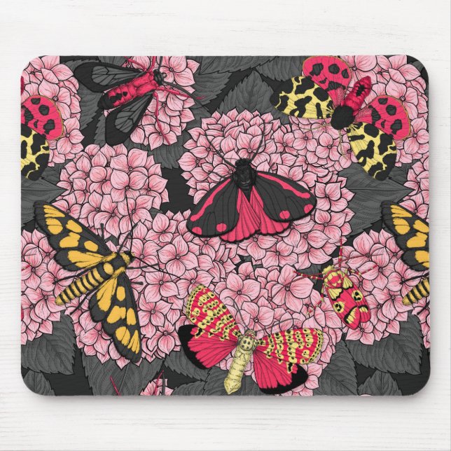 Tapis De Souris Nappes phréatiques à hydrangée rose (Devant)