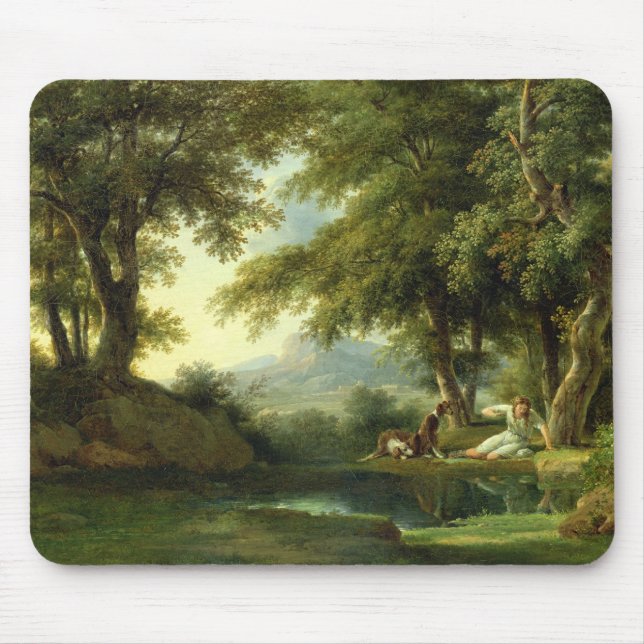 Tapis De Souris Narcisse admirant sa réflexion (Devant)