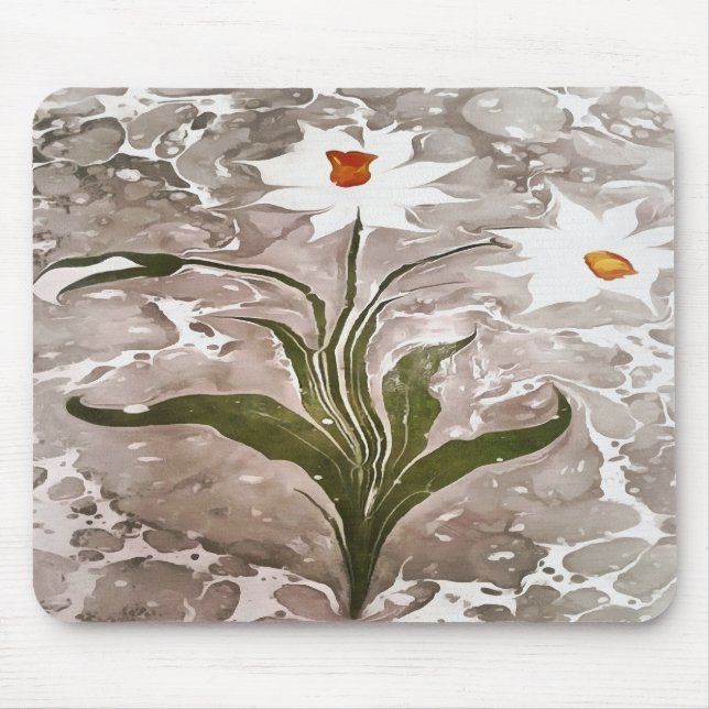 Tapis De Souris Narcisse Sur Marbre (Devant)