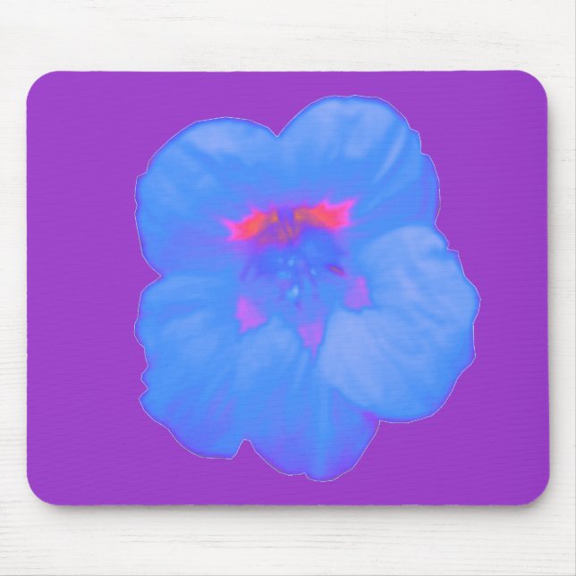 Tapis De Souris Nasturtium bleu vif Mousepad (Devant)