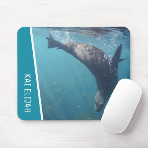 Tapis De Souris Natation avec un phoque sous l'eau Australie