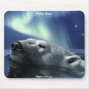 Tapis De Souris Natation Ours polaire arctique & Aurora
