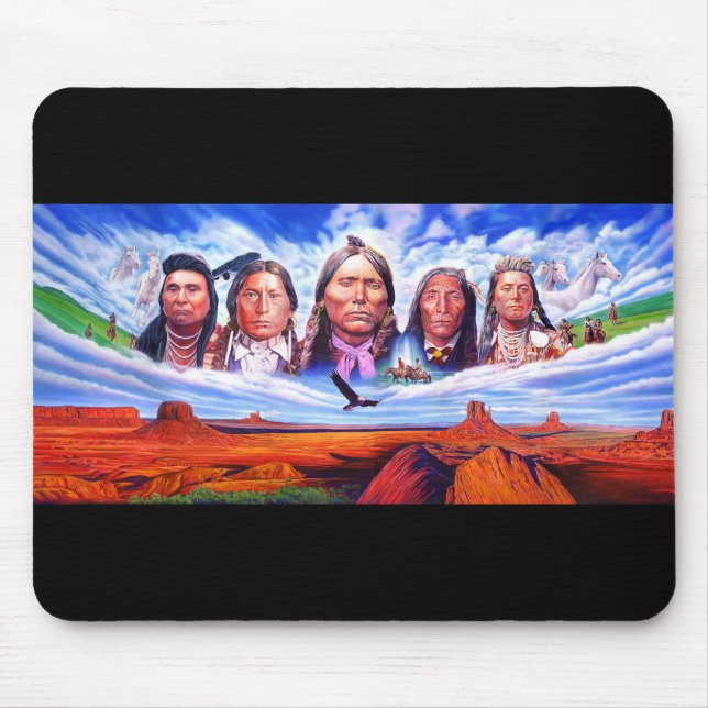Tapis De Souris Native Americans Indian Chiefs Custom Ajouter un t (Devant)