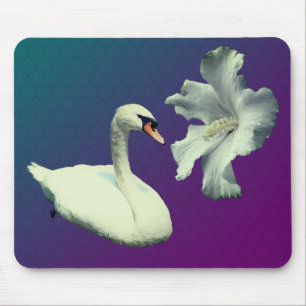 Tapis De Souris Nature Fleur De Cygne Et Hibiscus