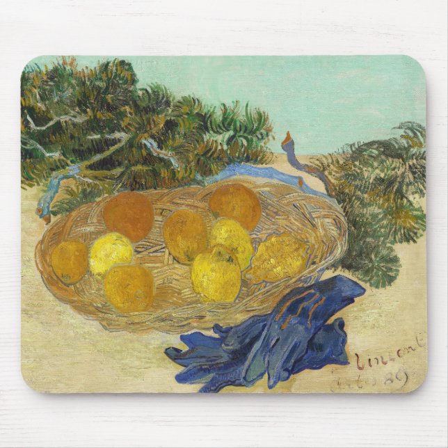 Tapis De Souris Nature morte de Van Gogh Oranges Citrons Gants ble (Devant)
