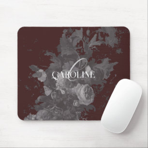 Tapis De Souris Nature morte florale Dark Academia Bourgogne