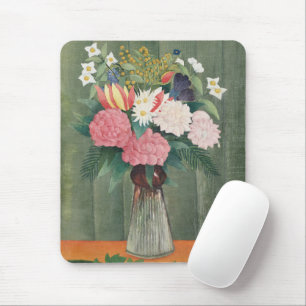 Tapis De Souris Nature morte florale rose de Henri Rousseau vintag