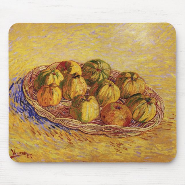 Tapis De Souris Nature morte, panier de pommes de Vincent van Gogh (Devant)