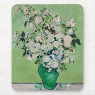 Tapis De Souris Nature morte Roses dans un vase par Vincent van Go