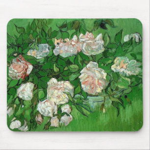 Tapis De Souris Nature morte : Roses roses de Vincent van Gogh