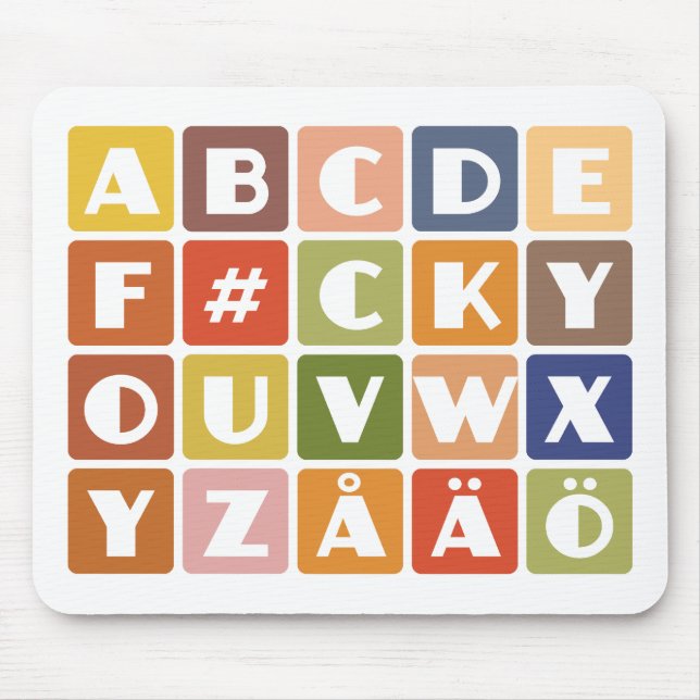 Tapis De Souris Naughty Alphabets mousepad (Devant)