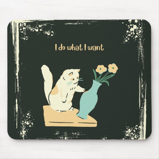 Tapis De Souris Naughty Cat Stain-Resistant Mouse Pad (Devant)