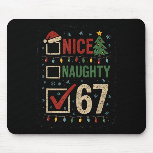 Tapis De Souris Naughty Nice 67 Christmas Humor  (Devant)