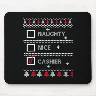 Tapis De Souris Naughty Nice Caissier Festif Hiver Vilain Noël