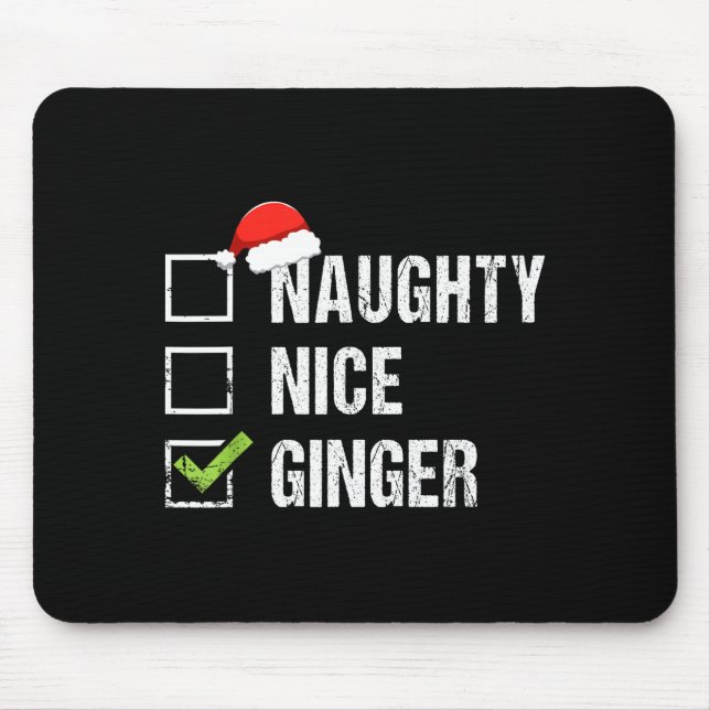 Tapis De Souris Naughty Nice Ginger Redhead Santa Hat Irish Christ (Devant)